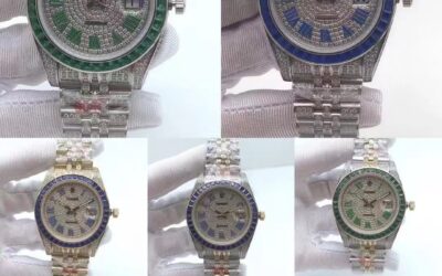 Full diamond rainbow rolex